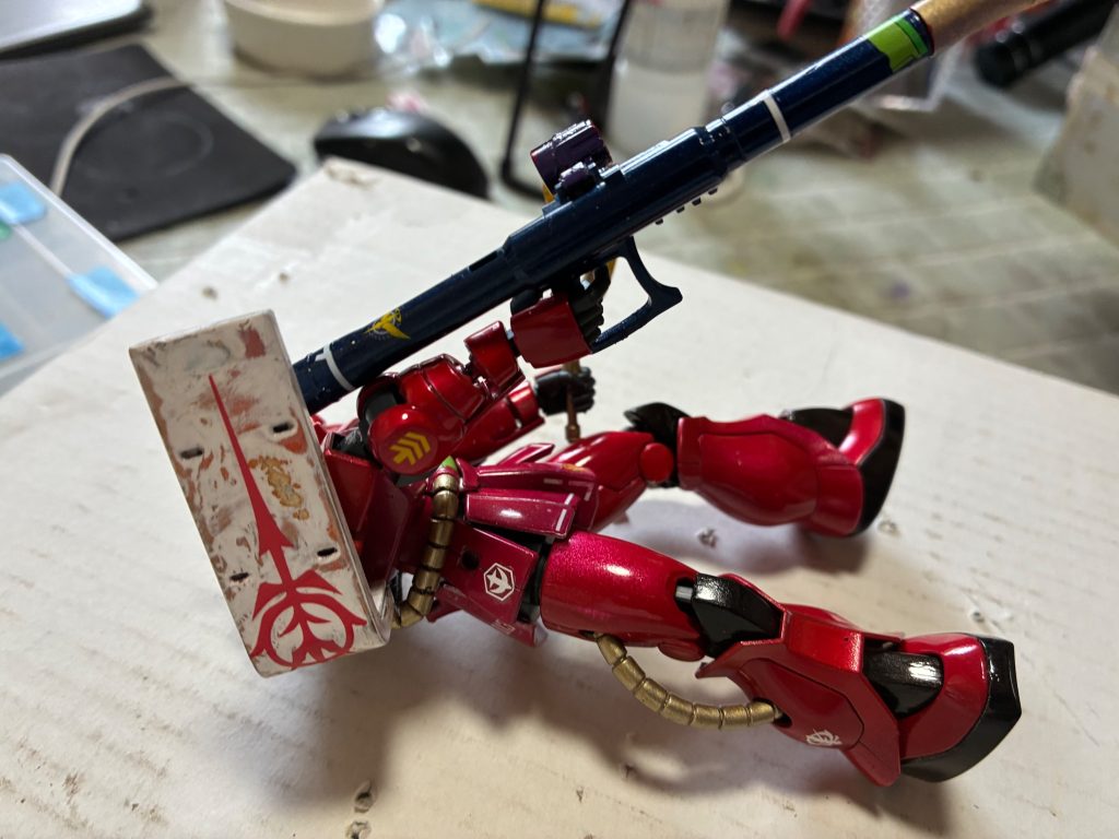 ライトアームは大理石塗装に挑戦して見たんですが何となくしっくり行きませんでした大理石はないですよね（笑😆）