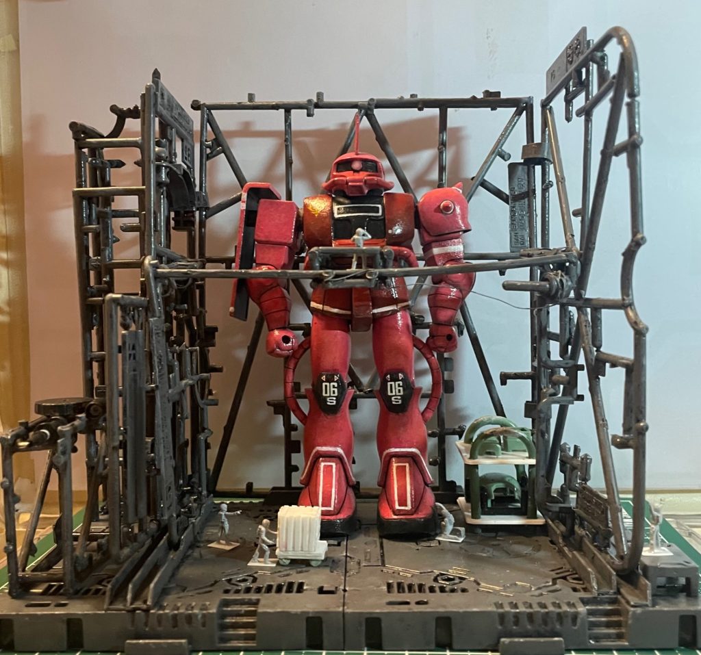 テストショット。コンテナと小物は塗装後に作成開始。