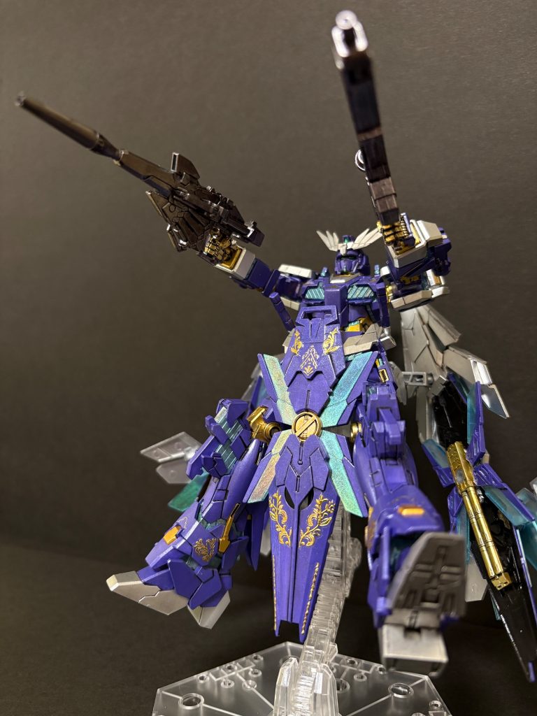 青紫の色は、リンプラカラーのステラパープルにステラブルーを調色して作りました