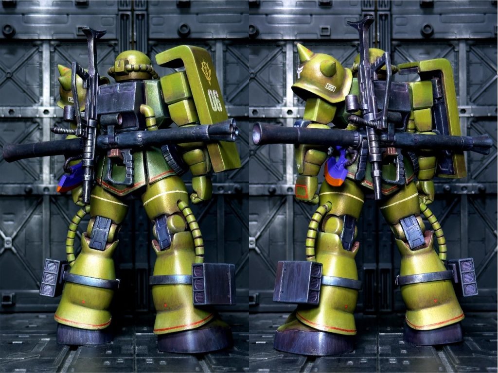 武器は磁石仕込んで全てマウントできるようにしています。脚のミサイルポッドも磁石でずれないようにしています。