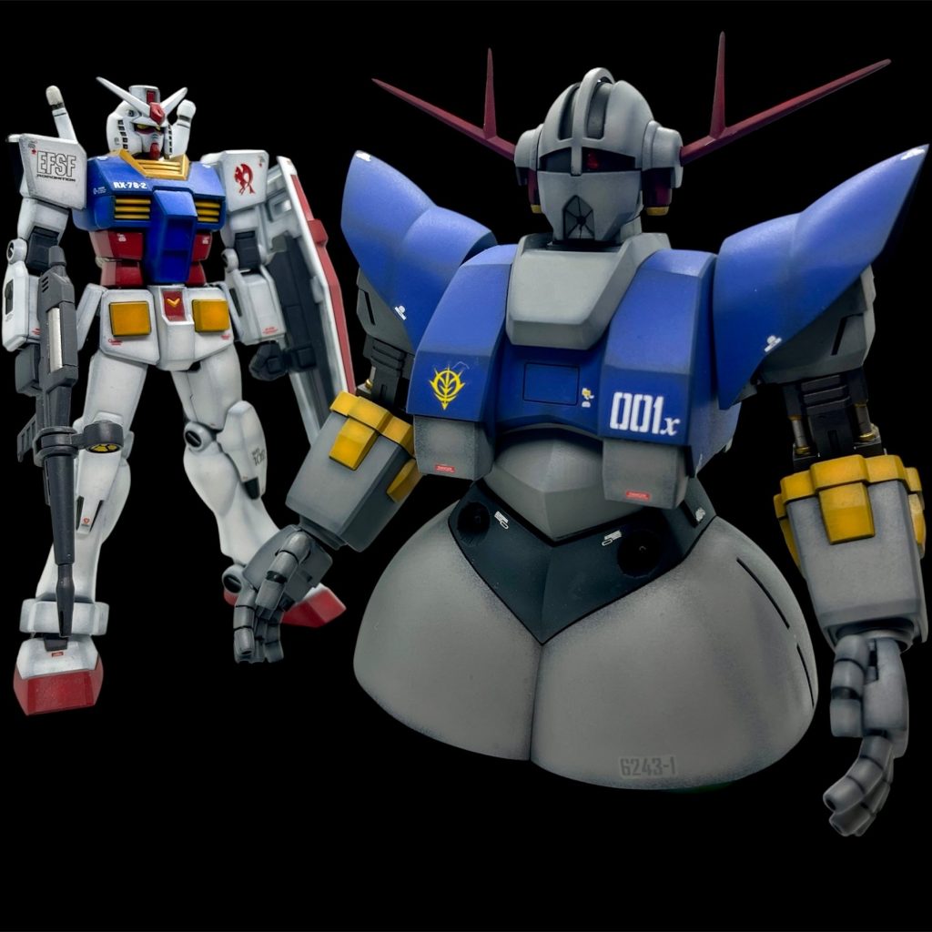 EGガンダムと比較やっぱデカいね。夏だし、水泳部のアッガイでも作ろうかと思ったのに、デカいからこっちのが楽かなと思ったのかわ間違いの始まり。結構塗り分けを増やして大変だった楽しかったからまぁいいや^_^
