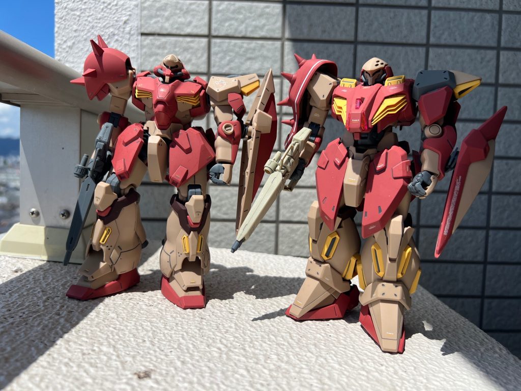 F01型とM01型のツーショット同じメッサー機とは思えないデザインの違い・・・キットとしても全然違うツクリゴタエでした。