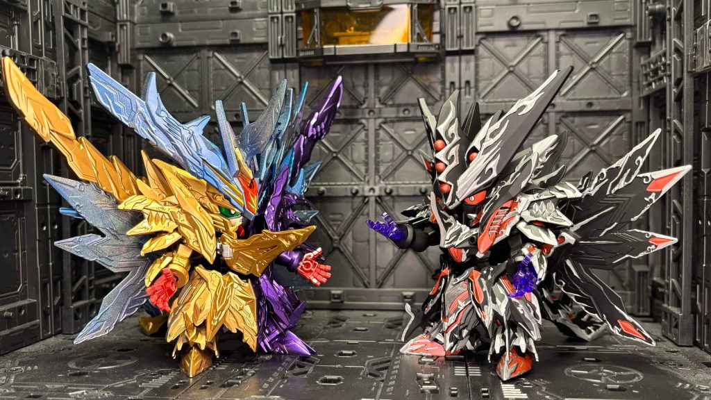スペリオルフォーミュラーと並べて。スペリオル達とは違いこっちはつや消しを吹いてます。印象全然違うのに大部分はスペリオルストライクと一緒なのが面白いですよね。色々な方の作品を見て制作欲は湧いてきてるのに手間とか考えてどれから手を付けるか決められないのが最近の悩みです(gundam-kao9)