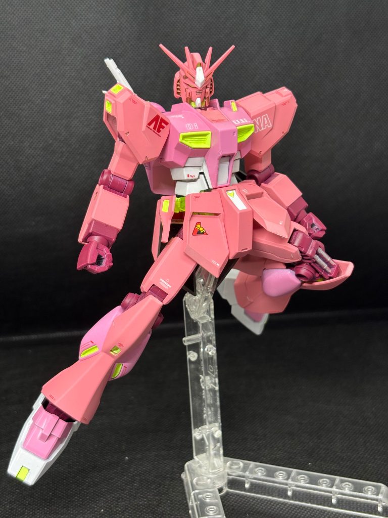 長時間運動してくれた奥さんへ感謝の意を込めてEG_νガンダムで再現してプレゼントしました。
