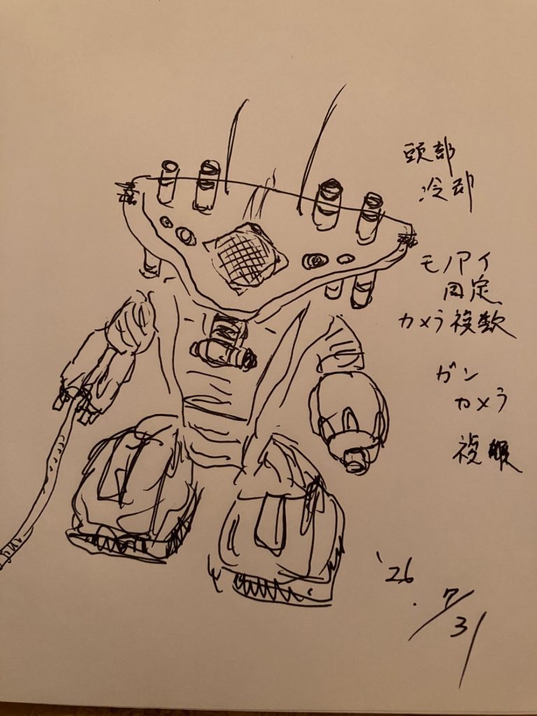 追記💦ASURさんのゾゴッグを見て、ピン💡と閃いての製作前スケッチになります見返すと絵の方がカッコいいなー　🤣