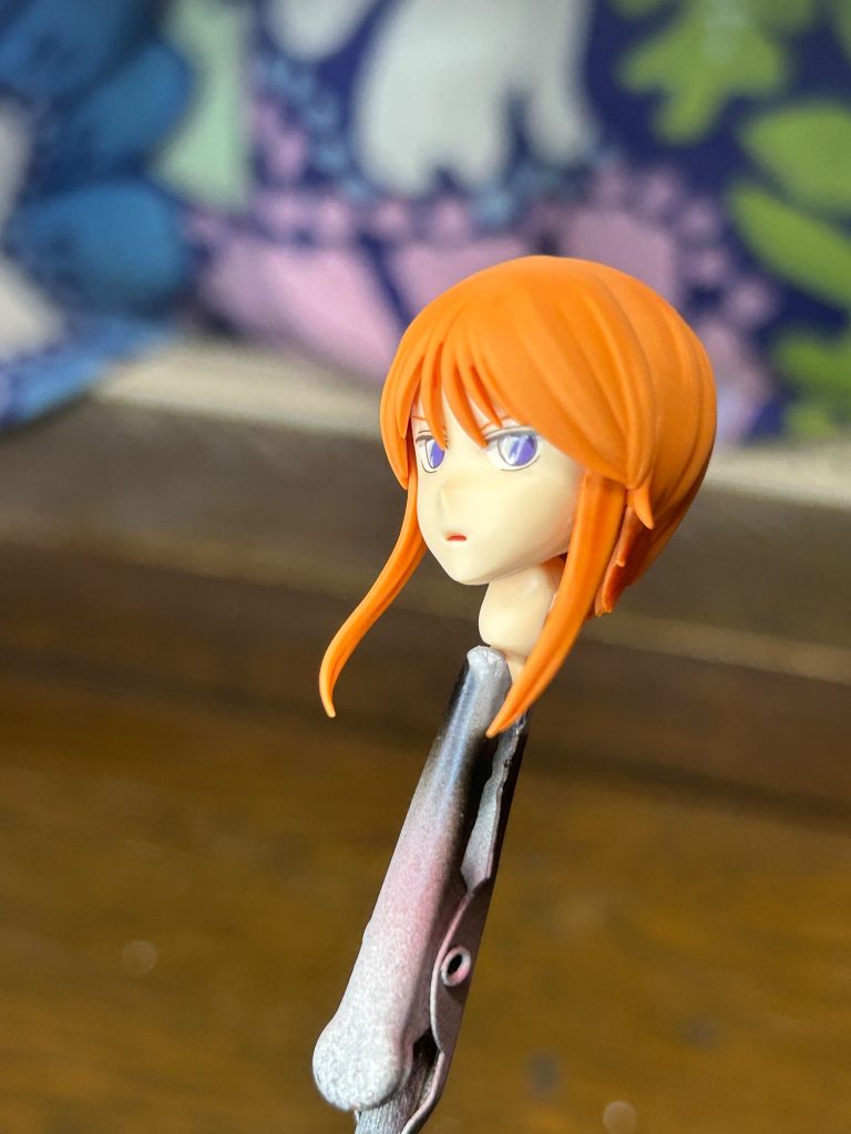 瞳にレジンを流してウルウルにしました！が写真だとほとんどわかりません(zaku-kao9)髪の毛はリアルタッチマーカーオレンジとつや消しトップコート