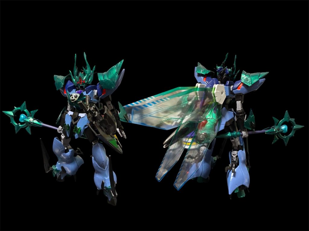 アルマネクロマンサーガンダム 。アースリィガンダムが何者かの介入で変質。ジョブチェンジによるクラスアップを達成した姿。