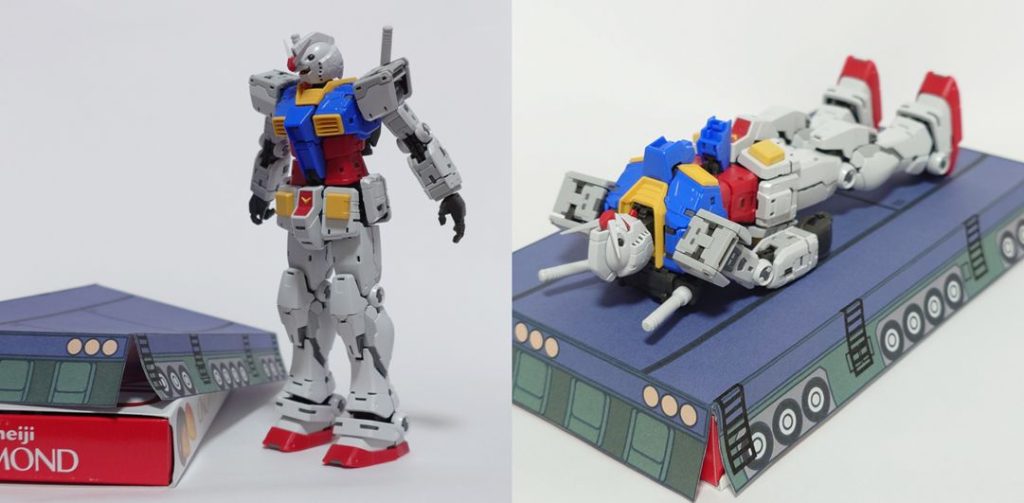 作品名：RGガンダムver2.0のパチ組だけで疲れたので横になります<p>丁度よいベット・・・。</p>

