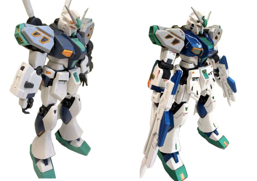 中の人①白はパール塗装他はメタリック塗装。トップコートは艶消しメタリックシールも使いました