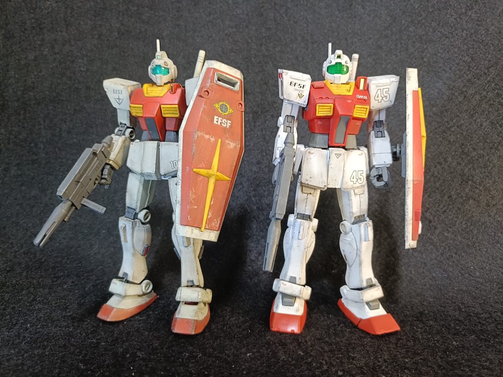 リバイブガンダムベースと比べるとマッシブになってますね。