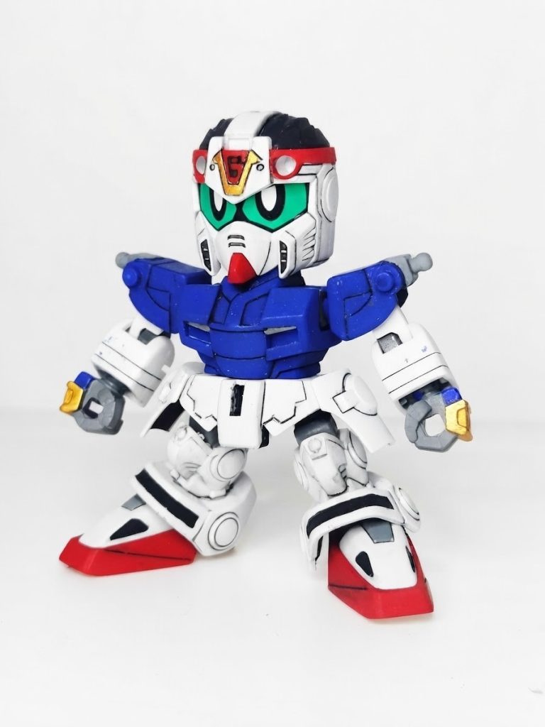 軽装形態今回はしっかり塗り分けました。ニュートラルグレーで差し色を加え、頭部もファントムグレーで塗装。軽装というよりストリートファイターみたいですね（笑）