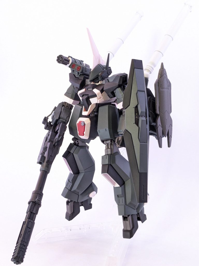 バーザム高機動強襲型バーザムプラスに追加ブースターとメガランチャーを装備したMS。