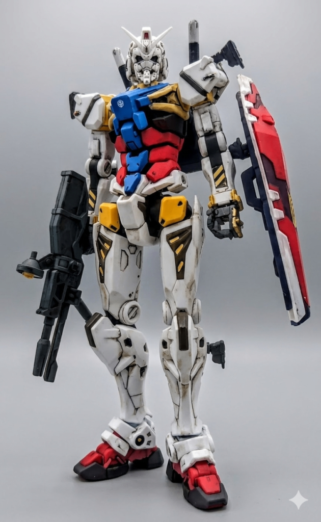 HG白いガンダム素組→生成AIでG3ガンダムカラーに
