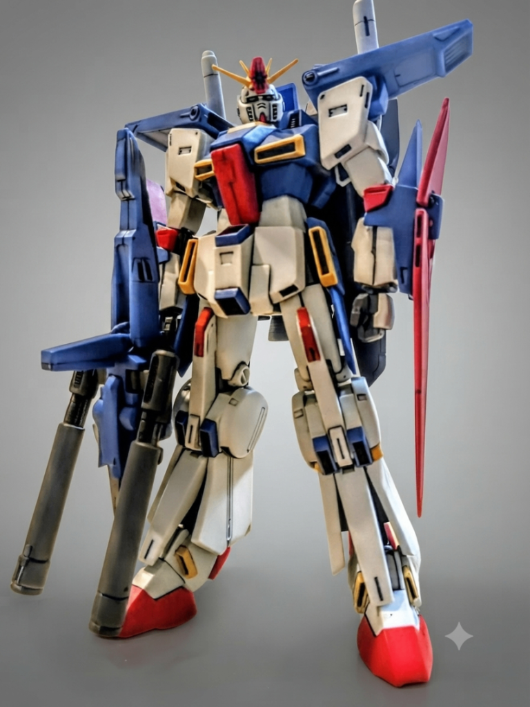 HGUCZZガンダム素組→生成AIでシャア専用カラー他