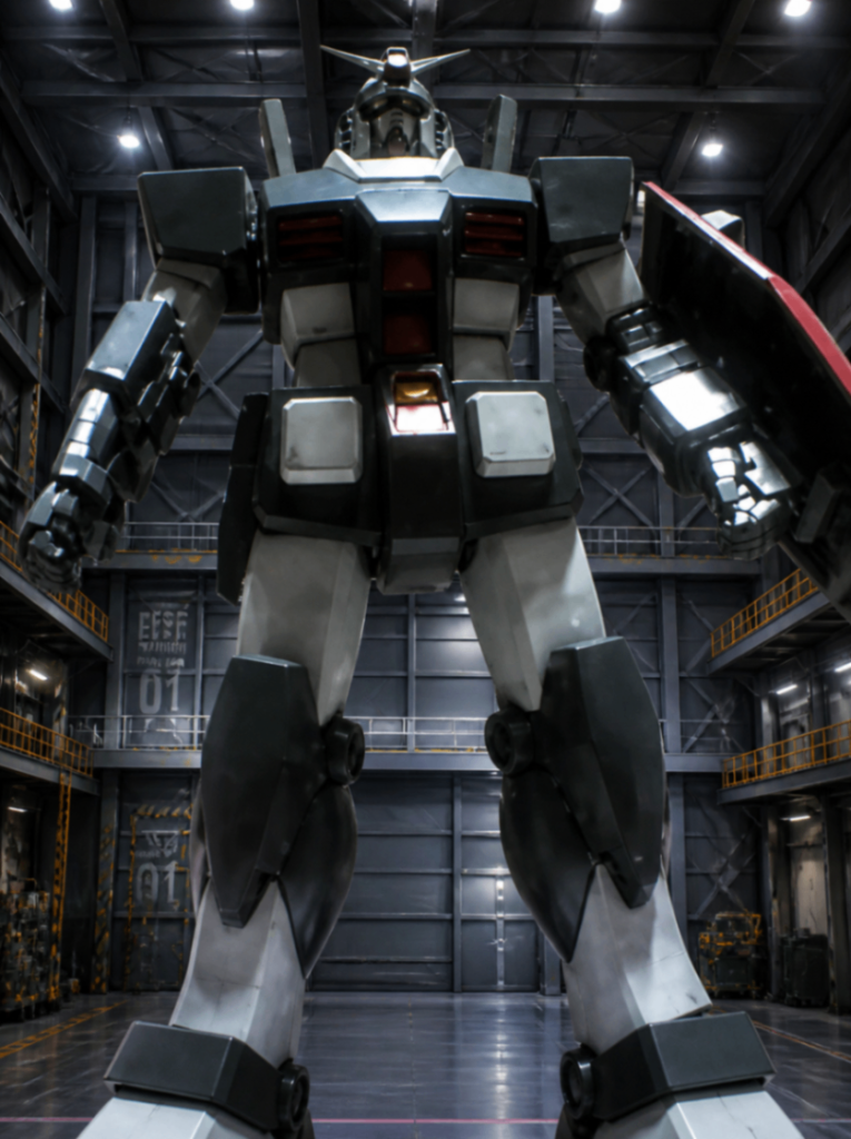 旧HGUCのガンダムをBクラブの改造パーツを使用したプロトタイプガンダムです。背景を格納庫に変更してます。