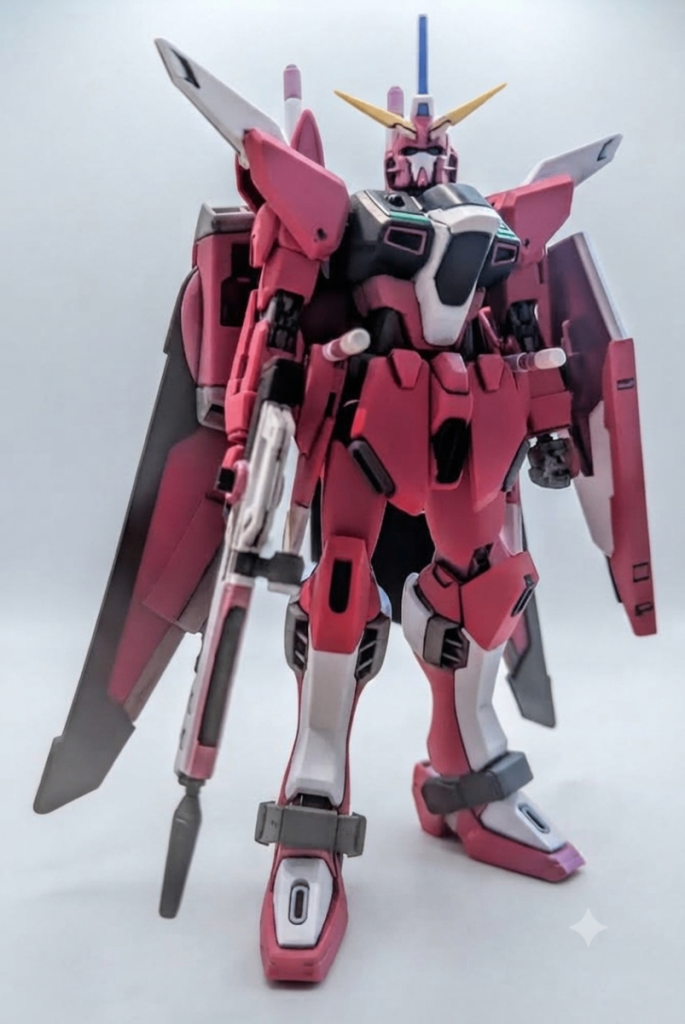HGCEインフィニットジャスティス素組→生成AIでカラー変更