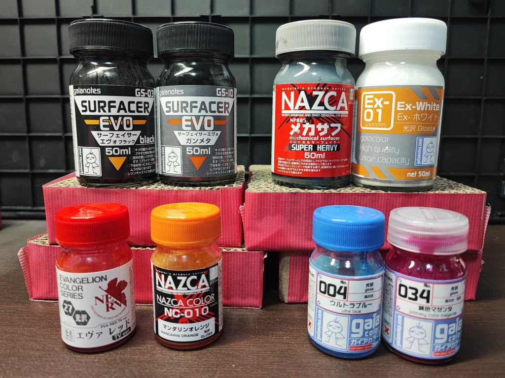 使用塗料サフブラック＋ガンメタ、立ち上げにも関節にも使えてかなり万能な気がします。