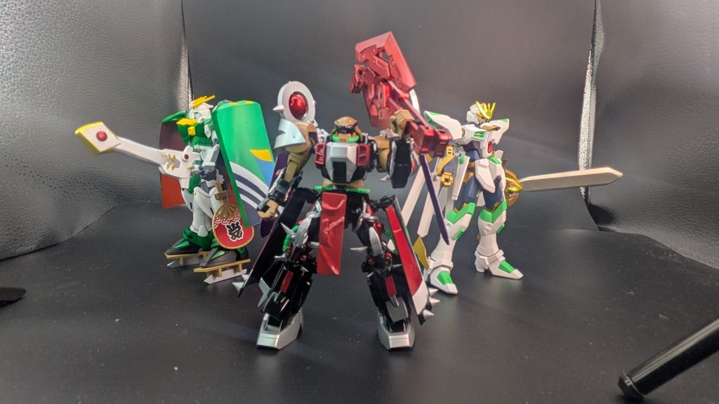 以前作ったアレクザク、仁科ストフリとストリート系プリズムスタァのガンプラ3機揃い踏み