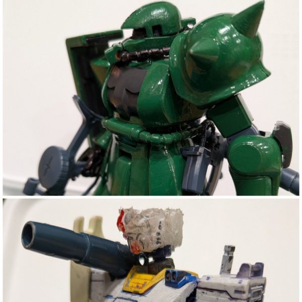 HG ザクⅡ（初筆塗り塗装）、ガンプラジャンクでオリジナル機体