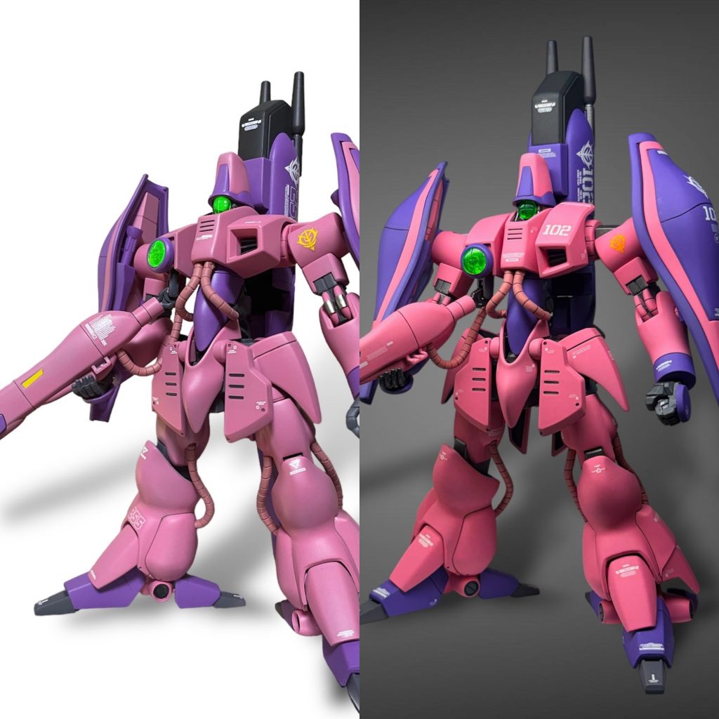 ビフォーアフター。左がbefore、右がafter。全体的に色を濃いめに変更です。