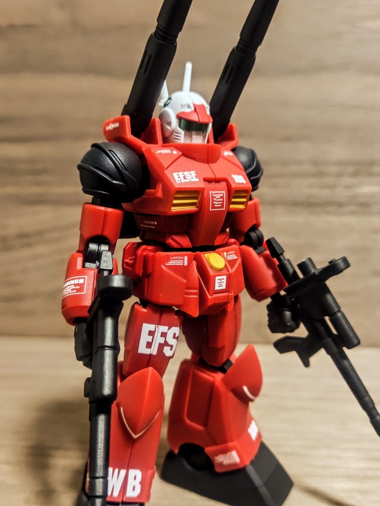 というわけで、今回はここまで。GフレームFAも10弾ですか、なかなか順調に増えてきましたねぇ（笑）。今回はガンキャノンをチョイスしましたが、どのモデルも当たりのようですね。リガズィカスタムもそのうち作りましょ。とはいえガンキャノン、これもまた複数並べたいところです。今回は友人と一緒に作ろうと購入。とりあえずこんな感じになるよとこの1機を組み上げましたが、これならしっかり決まってくれそうです。友人と作るのが楽しみです、その時に少しだけウェザリングもしよう。それではまた次回お会いしましょう、ではまた。