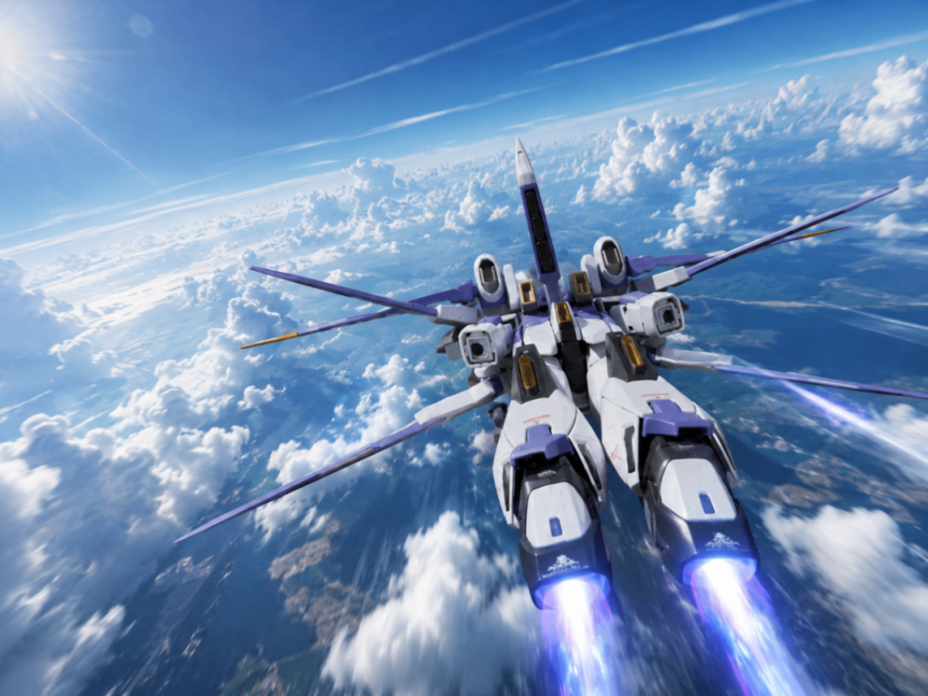 MA形態背面。チャッピー加工での高速感ヤバい(zaku-kao2)