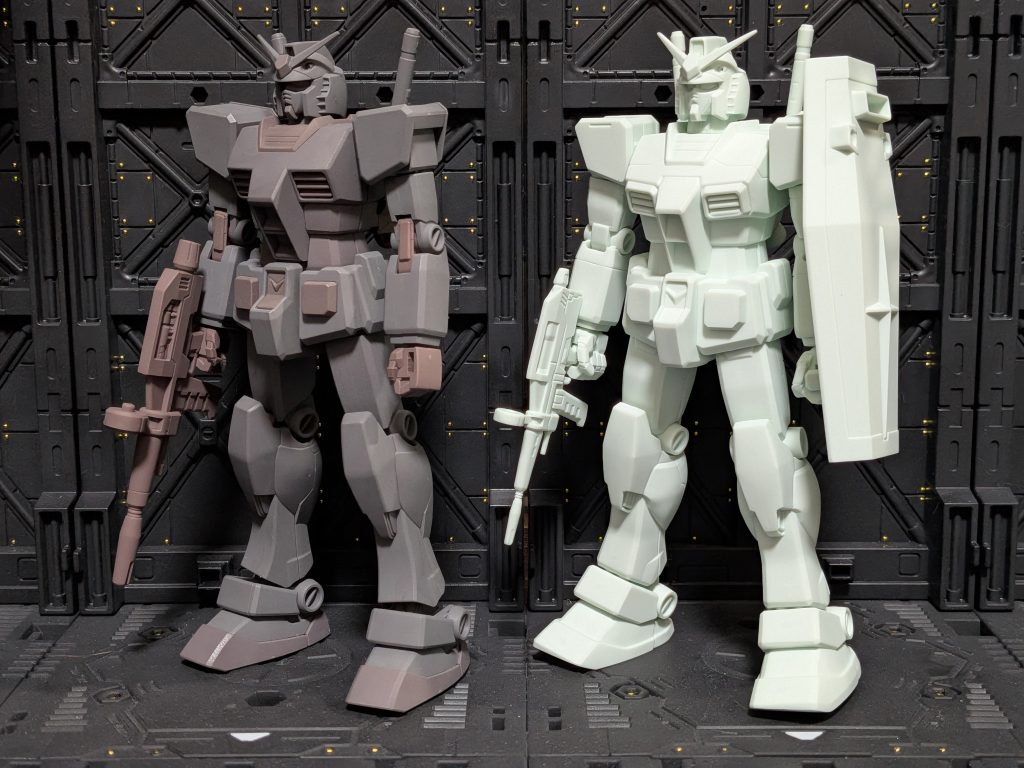 作品名：組立体験会Ver.とFG<p>息抜き製作した、エコプラ RX-78-2 組立体験会Ver.とFG RX-78-2 ガンダムです。 アンテナのシャープ化、合わせ目処理、成形色につや消しトップコートの仕上げです。</p>
