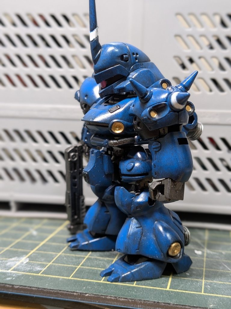 ここからは大好きな塗装ちついてです。(gundam-kao3)塗装レシピ内部フレーム　動力パイプ　赤鉄色外装全体　　　黒サフ（筆塗り）外装ブルー　　インディーブルー3層バーニア　　　シルバー→クリアレッド　　　　　　　ゴールド&nbsp;