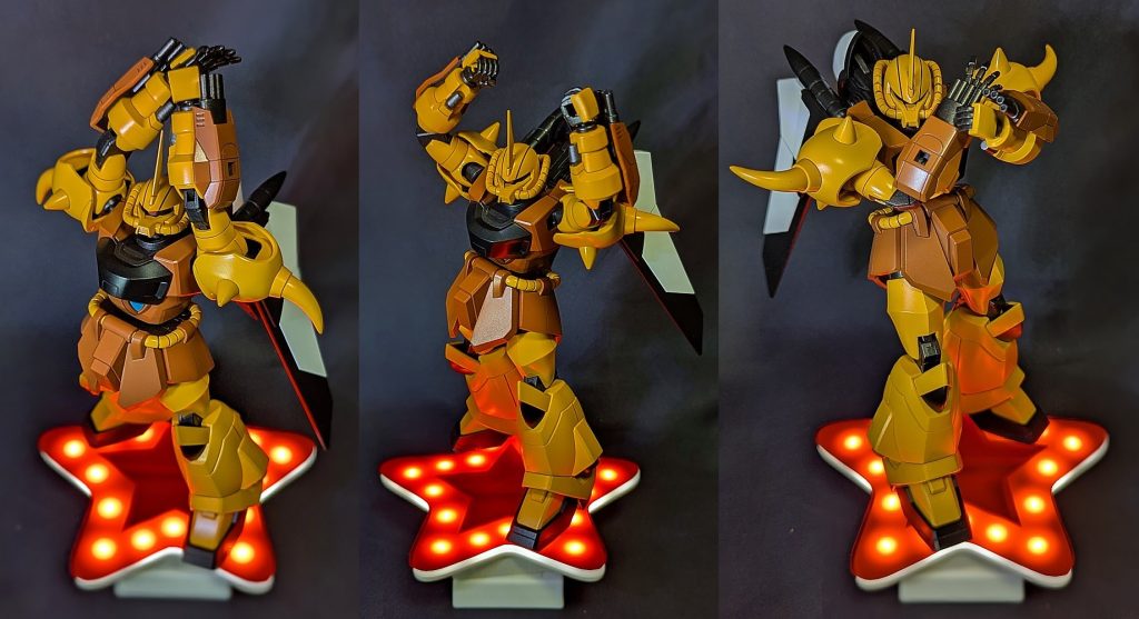 Yo！SAY！ 夏が胸を刺激する　ナマ足魅惑のマーメイド～♪CEグフ発売すぐに星型スタンドに乗せる人や黒バンド巻きしてる人がいたので、星型の何かを探し回り、メルカリにあった星型自撮りライトを購入して、そのカタチに赤い下敷きをカットしてくっつけました