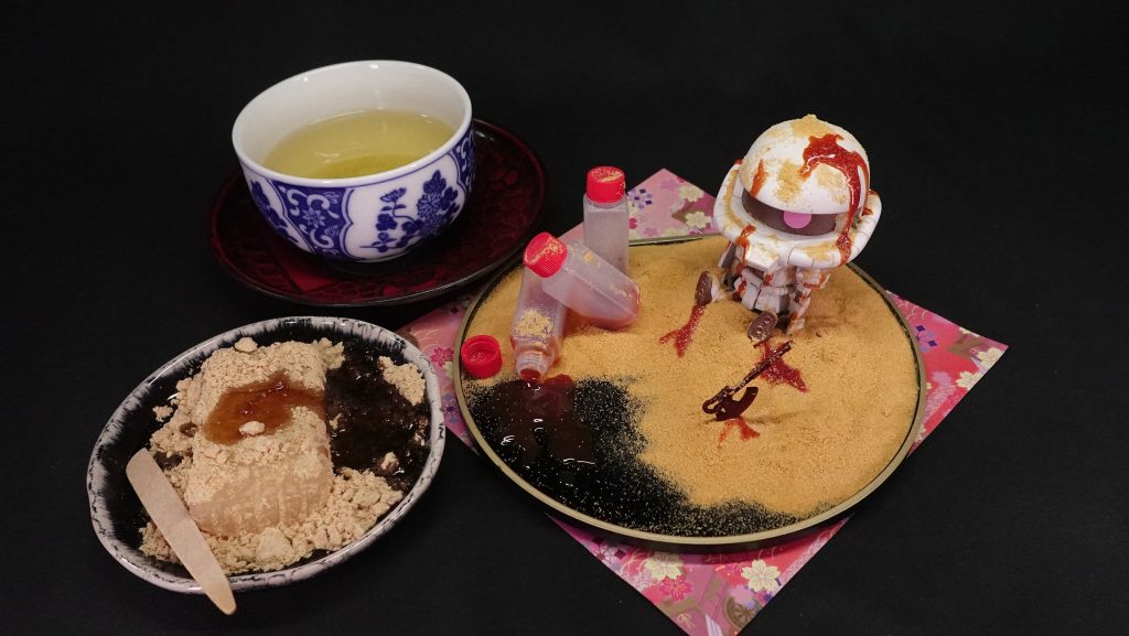 完成！初めての試みでしたが結構うまくできたと思います。欲をいえばもっと餅らしい質感が出せたらよかったかな。また何かネタが浮かんだら【食ガン】で何か作りたいですね(zaku-kao2)最後までご覧いただき、ありがとうございました。
