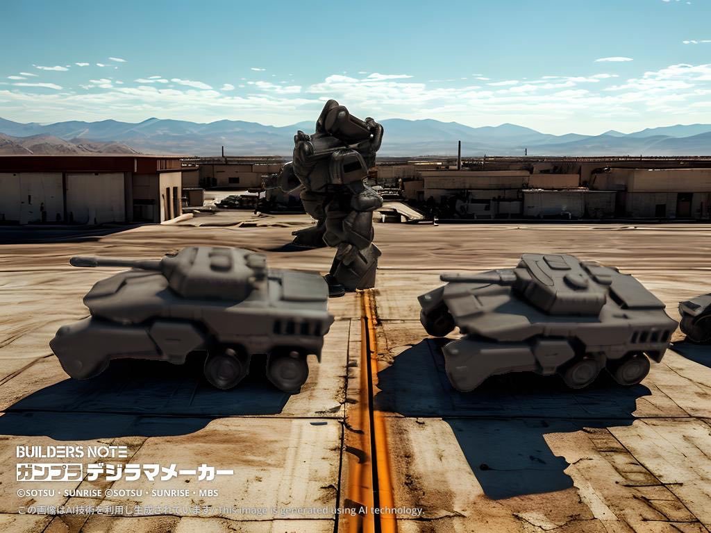 「あれか」　アディスは数台の戦車とミドル・モビルスーツの行進を見る。「あれね」「それにしても、あそこまで大規模な行進、誰も止めに入らないのは変じゃないか？」「そうね、罠かもしれない」　父の生死がかかっている事態にひどく淡白だとホープを見つめる。「ん？　待て、あれは……」