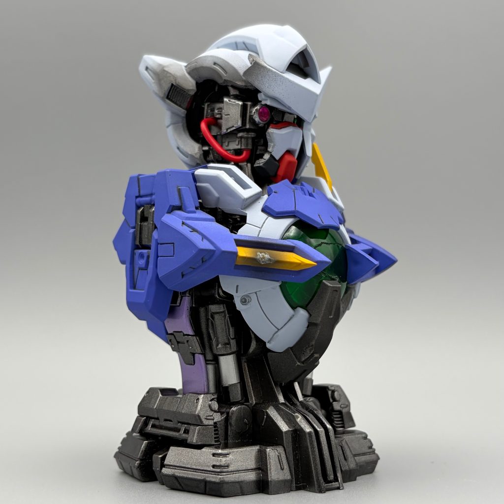 リペアといえばの顔の右半分。プラモデルやフィギュアを参考にそれっぽく作ってみました。
