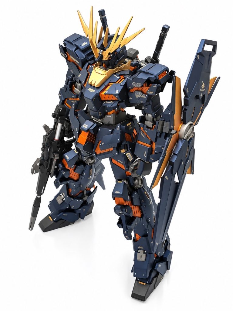 デカールには1/60 PG用アームドアーマー付属デカールを利用。その他マテリアル3Dシールにより光を反射するようにしています。