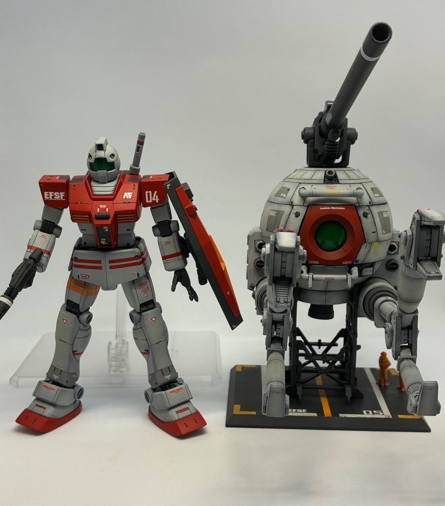最近作ったジムと一緒に。ザ連邦量産機達。