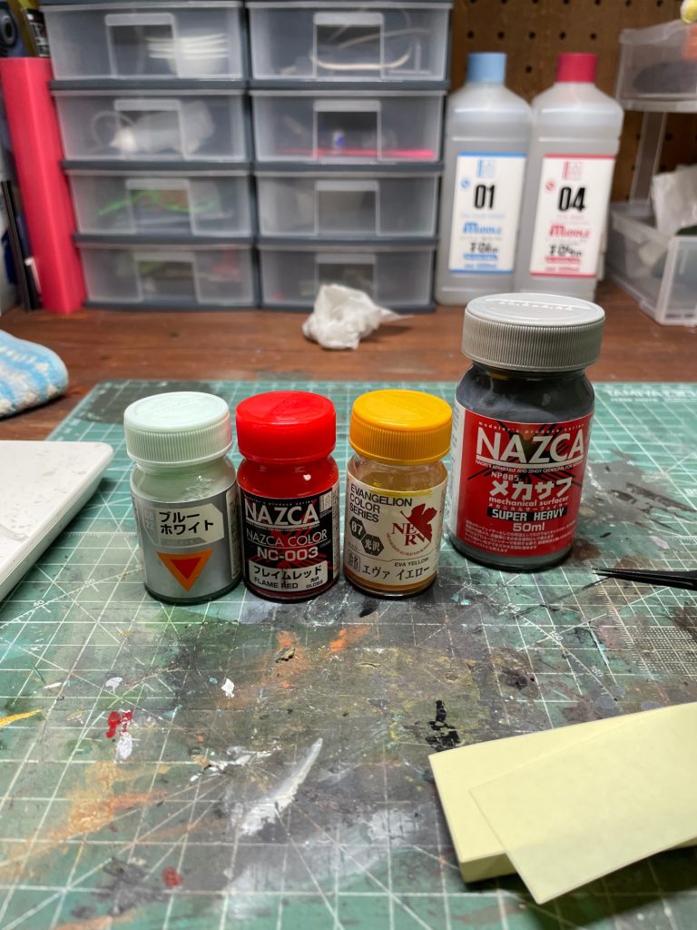 因みに塗料はこちらを使用。メカサフは関節部に使用しましま。サフはいつものガイアのエヴォブラックです。&nbsp;