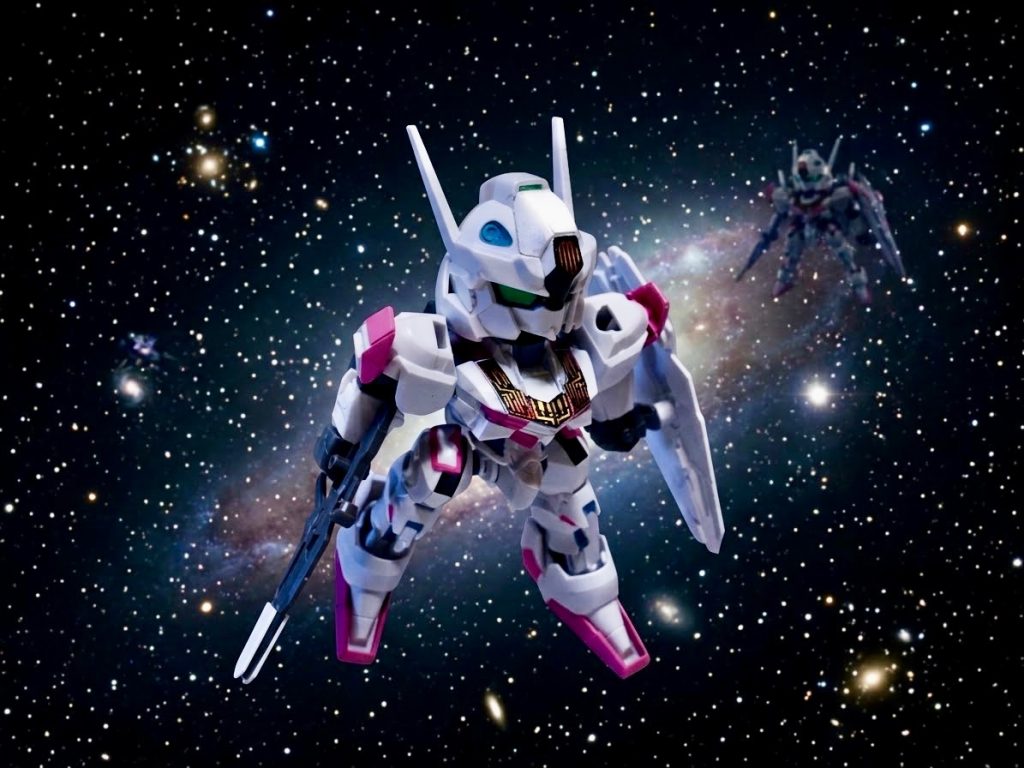 最後はAI加工で宇宙空間。よく見ると、なぜか奥にもう１機ルブリスが亡霊のように…😱ｷﾞｬｰ! 笑