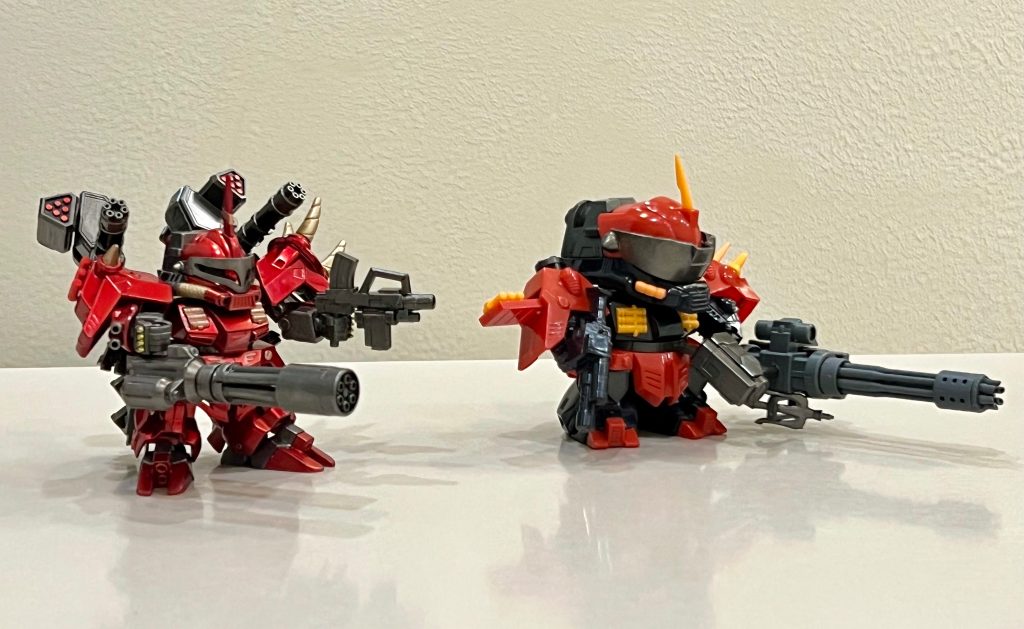 ブラッディザク：「行くぞ、裏の射撃場へ回れ！ まずは三万発ぶっ続けで掃射する練習をしてから、ガンダムを倒す次のコツとやらを話してやる！」ザッパーザク：「さ……三万発！？ ま、待ってくださいよ兄貴ぃーー！！」