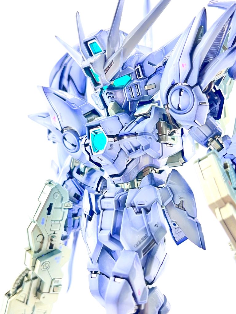 フレーム　ガイア:プリズムパステルターコイズブルーイエロー白　ガイア:スチールホワイト→フィニッシャーズ:パールブルー銀　ガイア:スターブライトシルバー下地　ガイア:EXブラックグロスクリヤー&nbsp;
