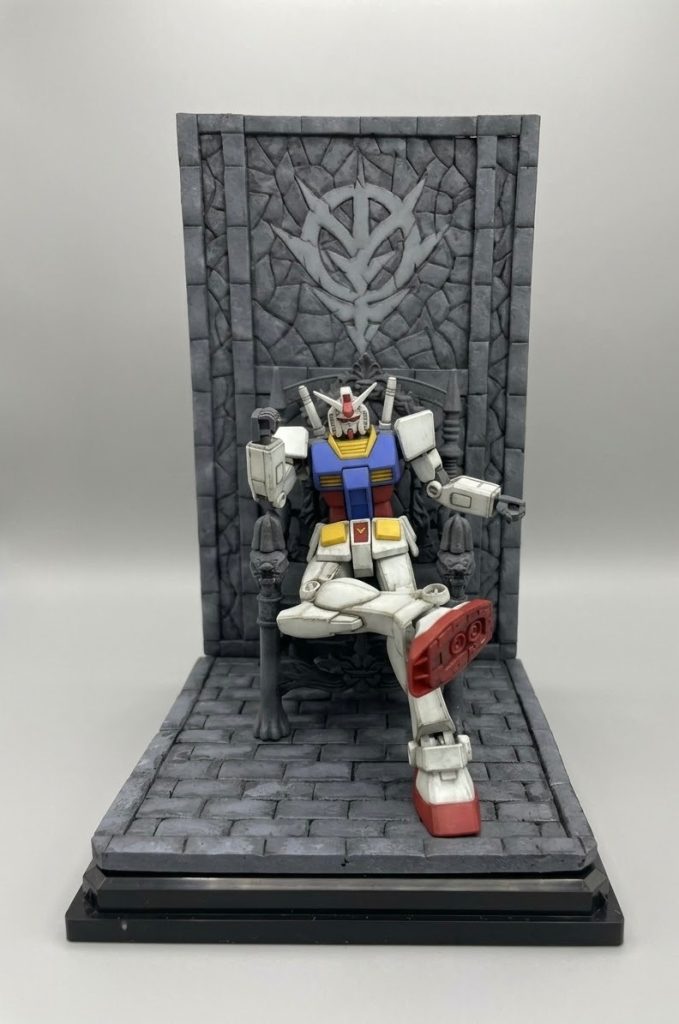 ガンダムは‥似合わない‥100均のケースに貼り、本立てで壁が倒れないように工夫材料費は400円ですこれも友達にプレゼントするのかな？‥もう一つ作っているので、またできたら載せたいです