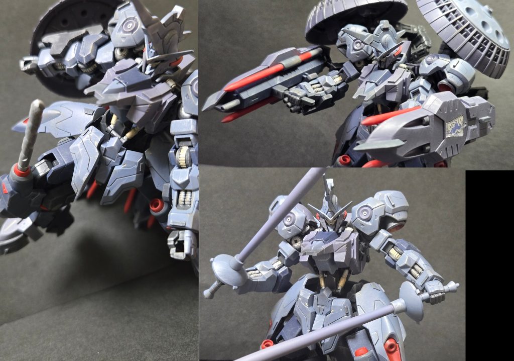 ここからは様々な写真をご覧ください。フレキシブルアームを差し替える事で様々な形態を表現したりしています。また各武器の画像もご覧ください。