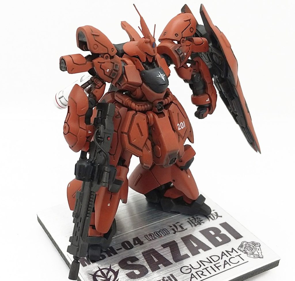 改修塗装完成品 サザビー 陸戦型（近藤版）ジオンの再興 201号機ガンダムアーティファクト–3枚目/制作者：ランゼル
