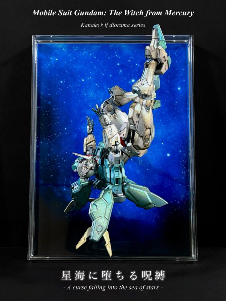 【塗装】今回は初めてガンダムマーカーで全塗装に挑戦しました。使用したマーカーは以下の通りです。①月光蝶ホロシルバー②光の翼ホロブルー③MEPEホロイエロー④メタリックレッド3回〜4回ほど重ね塗りをすると綺麗なホログラムで発色してくれて、正直驚きました笑笑