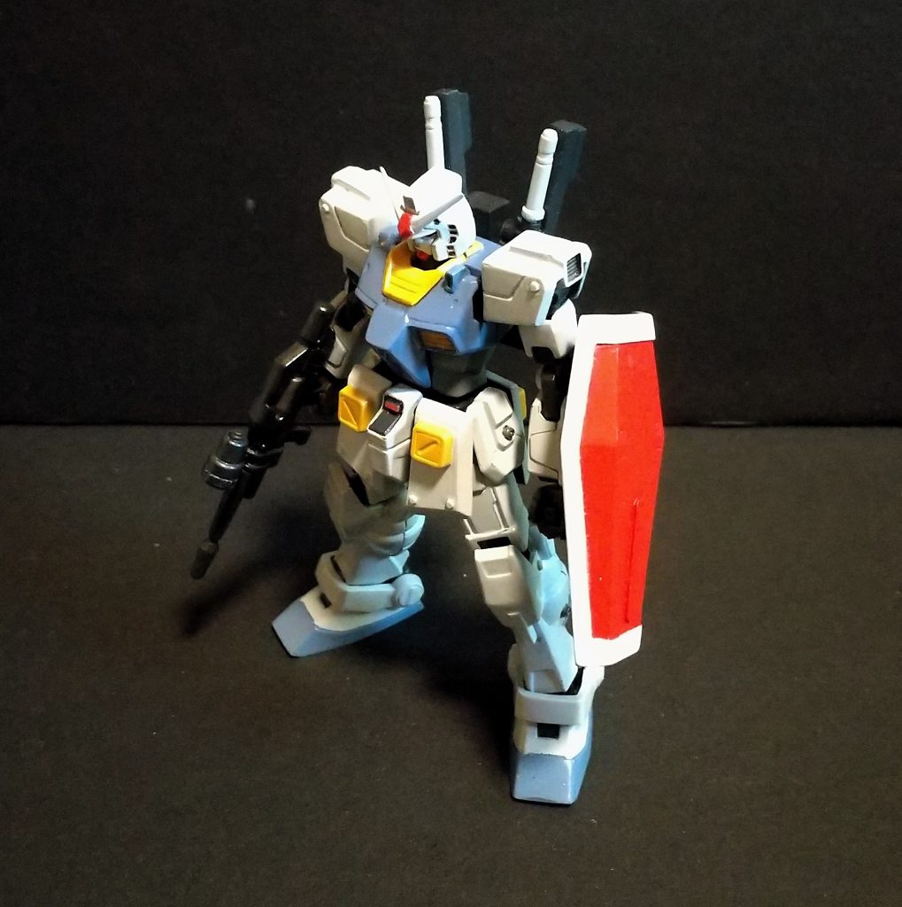 そのままではつまらないので78－2ガンダムのマイナーチェンジ版として制作しました。もしも一年戦争がジオン本国までもつれたら・・・アバオアクーでガンダムを失ったアムロに与えられた機体という妄想設定です。戦後アムロが幽閉されなかったらグリプス戦役まで使ってたかもしれないガンダムなのです。ということで。