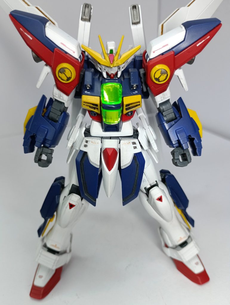 以下、使った部位です。〇ゴッドガンダム：腰部と脚部。腕部手甲〇Wガンダムゼロ：頭部と肩部と腕部。足部〇ガンダムダブルエックス：頭部アンテナ。胴部と背部。脚部ブースター
