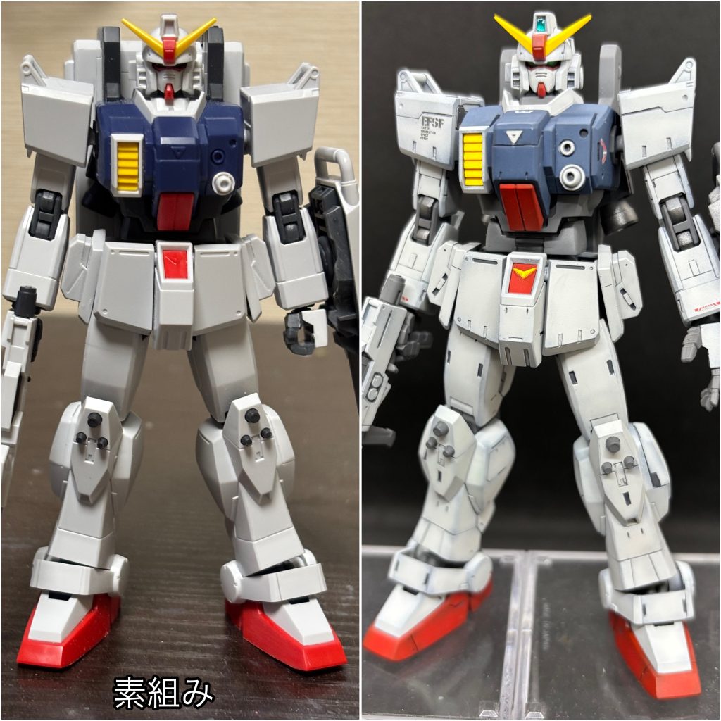 素組みとの比較。ディテールマシマシ。
