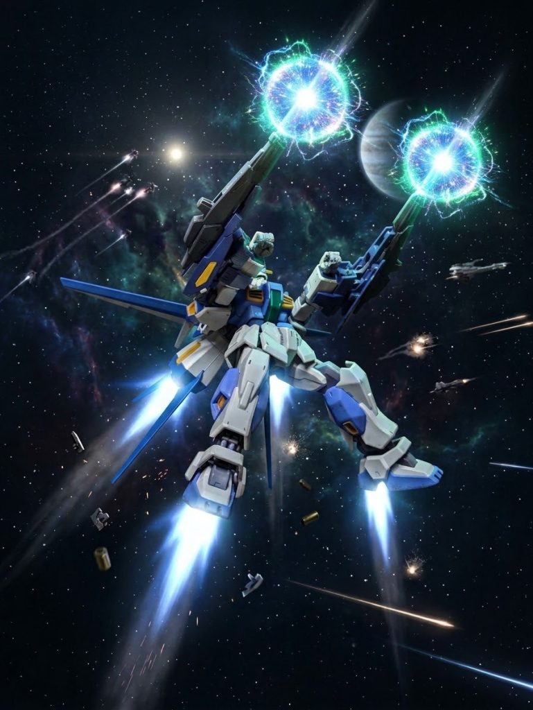 「みんなのためにも……、ボクに力を！！」本当はビルドブースターMk-Ⅱを装備したかったのですが、つぶやきにも書きましたがREVIVE版Mk-Ⅱには無加工では装着出来ない仕様なんですよね……w(zaku-kao10)投稿用にと急いで組み上げたらその有様、泣く泣く腕だけ装備させたということですwww(gundam-kao9)いずれ加工してリベンジしたいと思います！