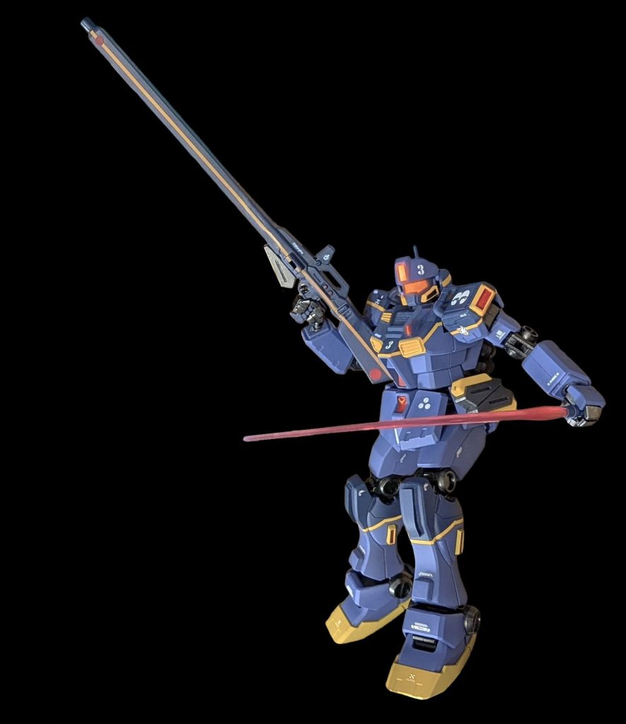 スナイパーライフルはバレルとストックをプラ板で作成マガジンはMk2のものでは無くヘイズル系のものをカットして作成だってMk2のマガジン微妙に形状違うんだもの！