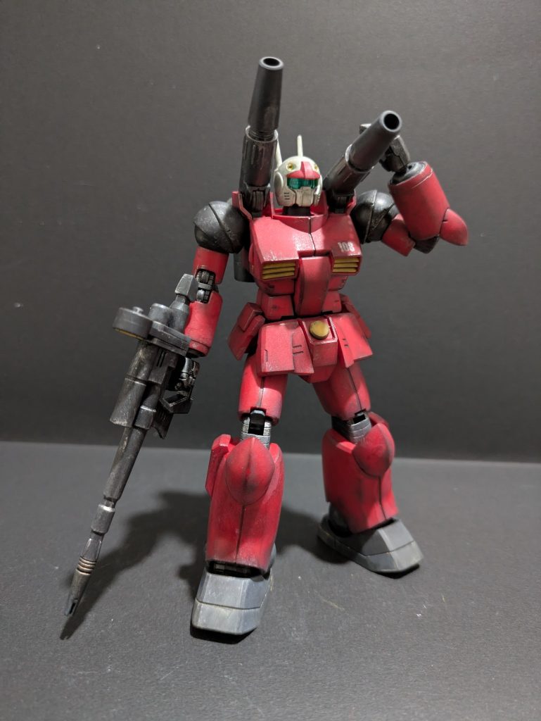 たまたま時間が空いたのと、ガンキャノンが目に入ったのでウェザリングまでやりました