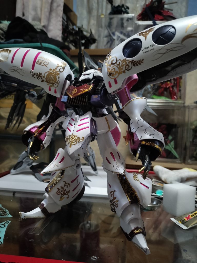 作品名：9割完成まで来ました！<p>トップコートデカール剥がしから始めたキュベレイアンベリールもようやく単体での完成まで至りました✨☺️ 残るはハシュマル側の装飾とトップコート、今日で作業終わらせられると思うのでもう少しで投稿出来ると思うのでよろしくお願い [&hellip;]</p>
