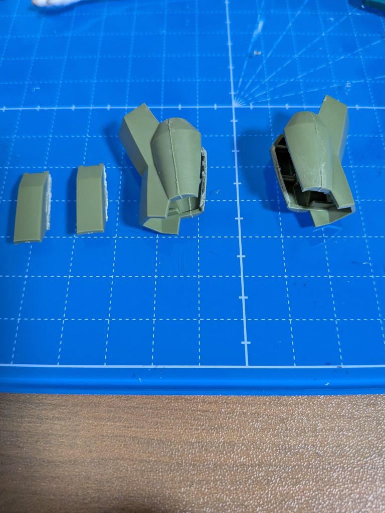 ふくらはぎです。合わせ目は切断して、ずらしました